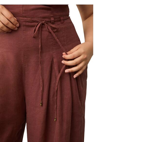 Anthropologie Linen Strapless Jumpsuit 💜 Cocoa Plum | 26W Plus NWT $198 Retail - Picture 3 of 10